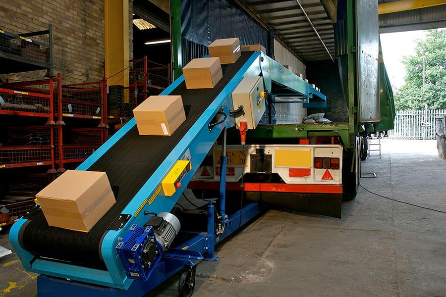 Разгрузочный конвейер для склада
