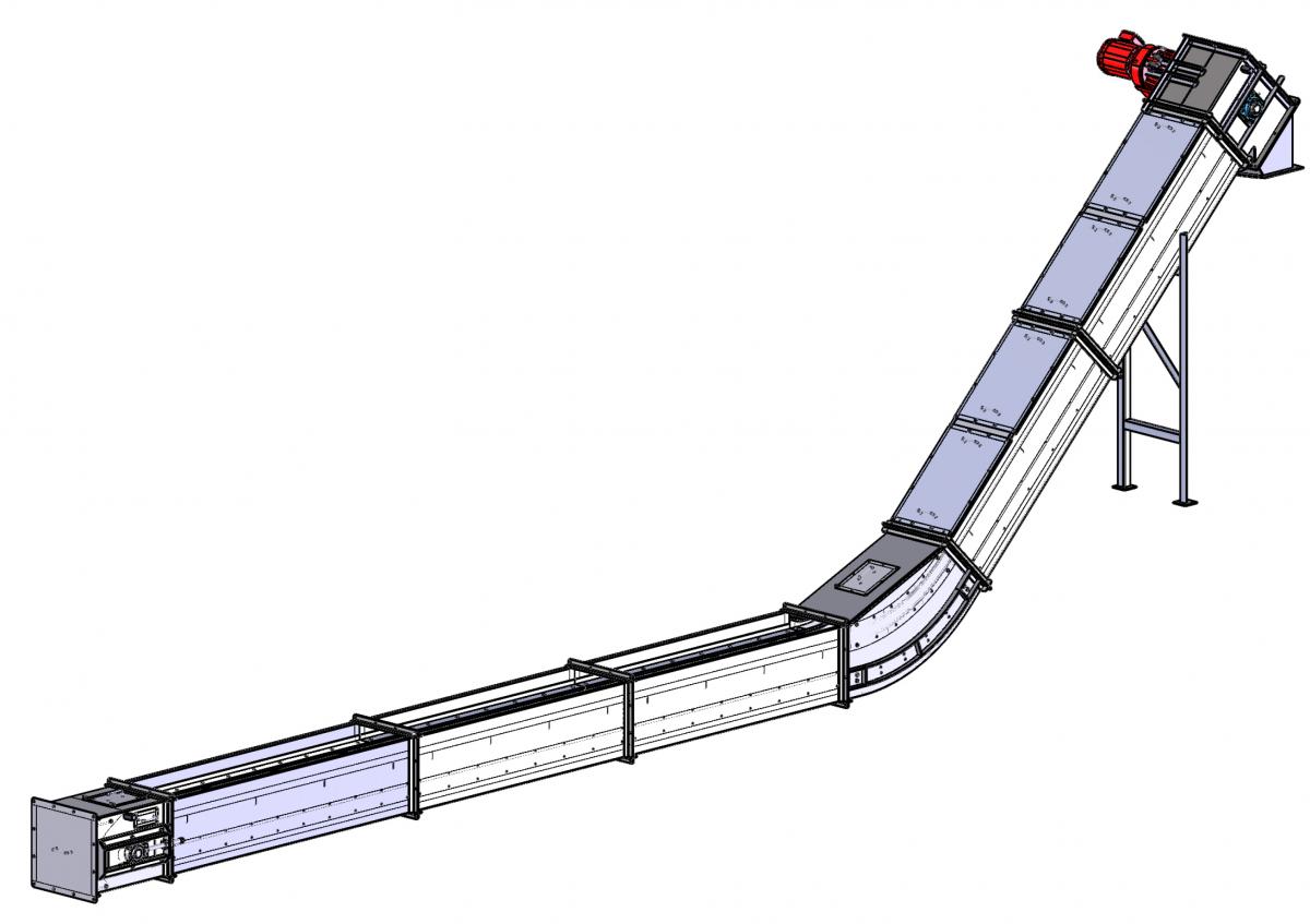 Скребковый конвейер для удаления золы